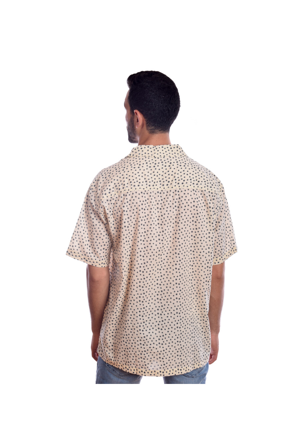 Men's Jakar Dotted Style Regular Fit Soft Cotton Shirt White