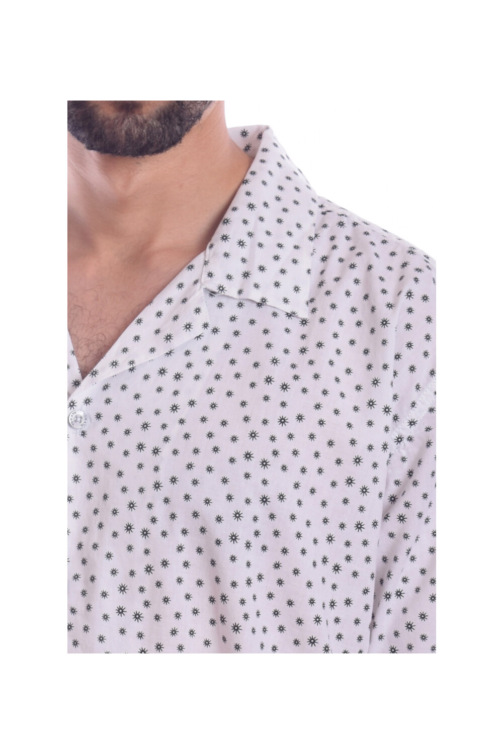 Men's Jakar Dotted Style Regular Fit Soft Cotton Shirt White