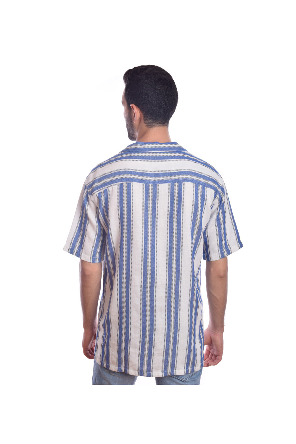 Men's Cotton Striped Details Regular Fit Half Sleeves Shirt