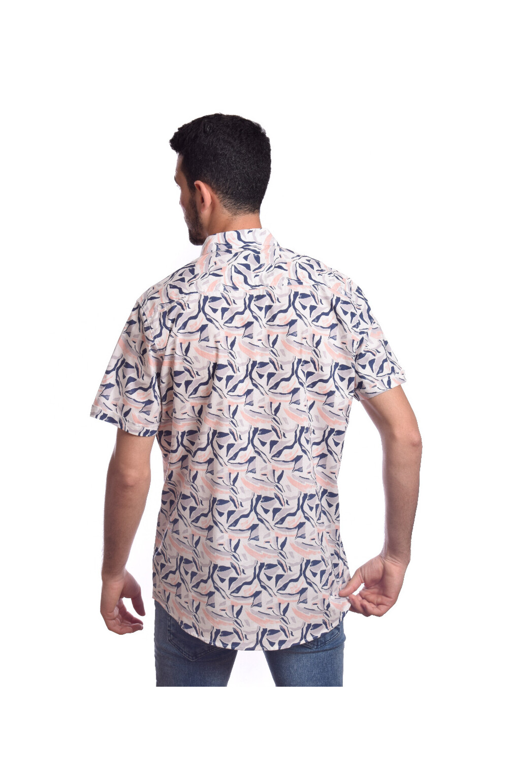 Men's Unique Style Cotton Shirt With Jakar Details That Features A Unique Cut