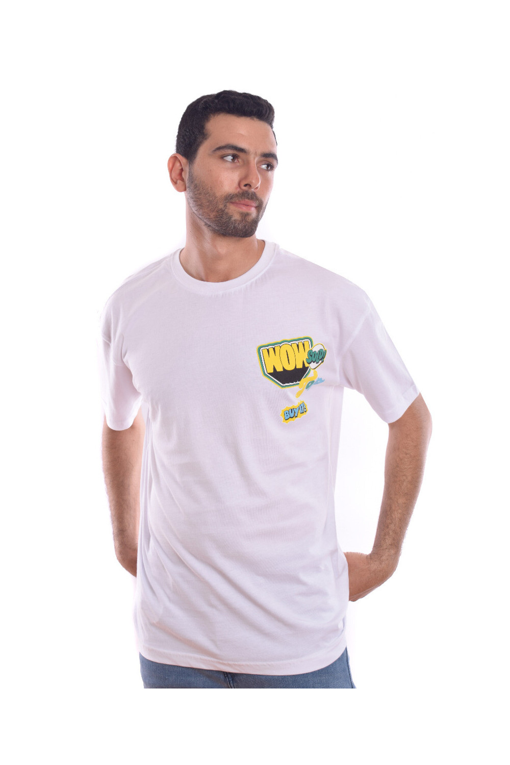 Men's Front & Back Printed Design Over Size Comfort Cotton T-shirt