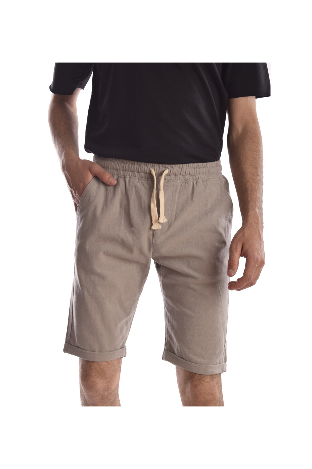 Men's Regular Fit Side & Back Pockets Gabardines Short