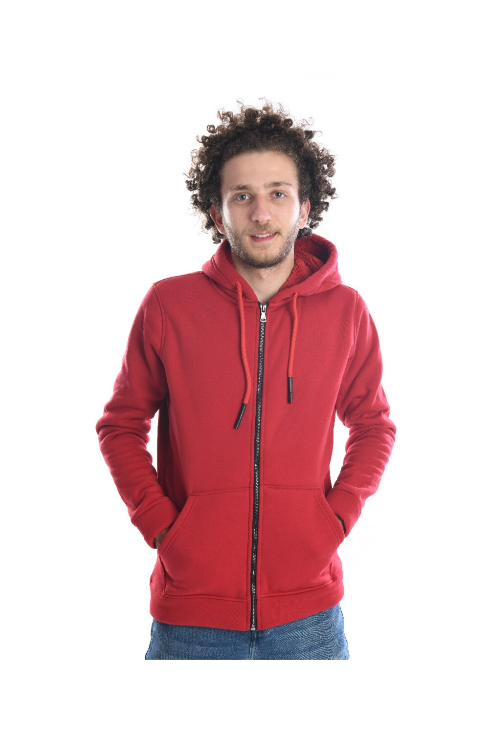 Men's Slim Fit Full Zipper Hooded Padded Sweatshirt