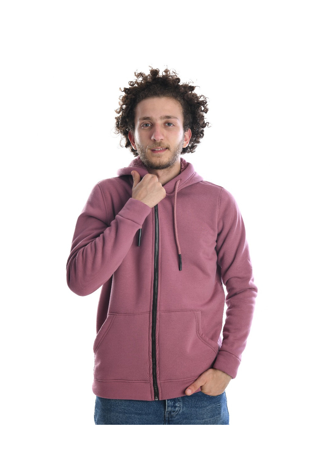 Men's Slim Fit Full Zipper Hooded Padded Sweatshirt
