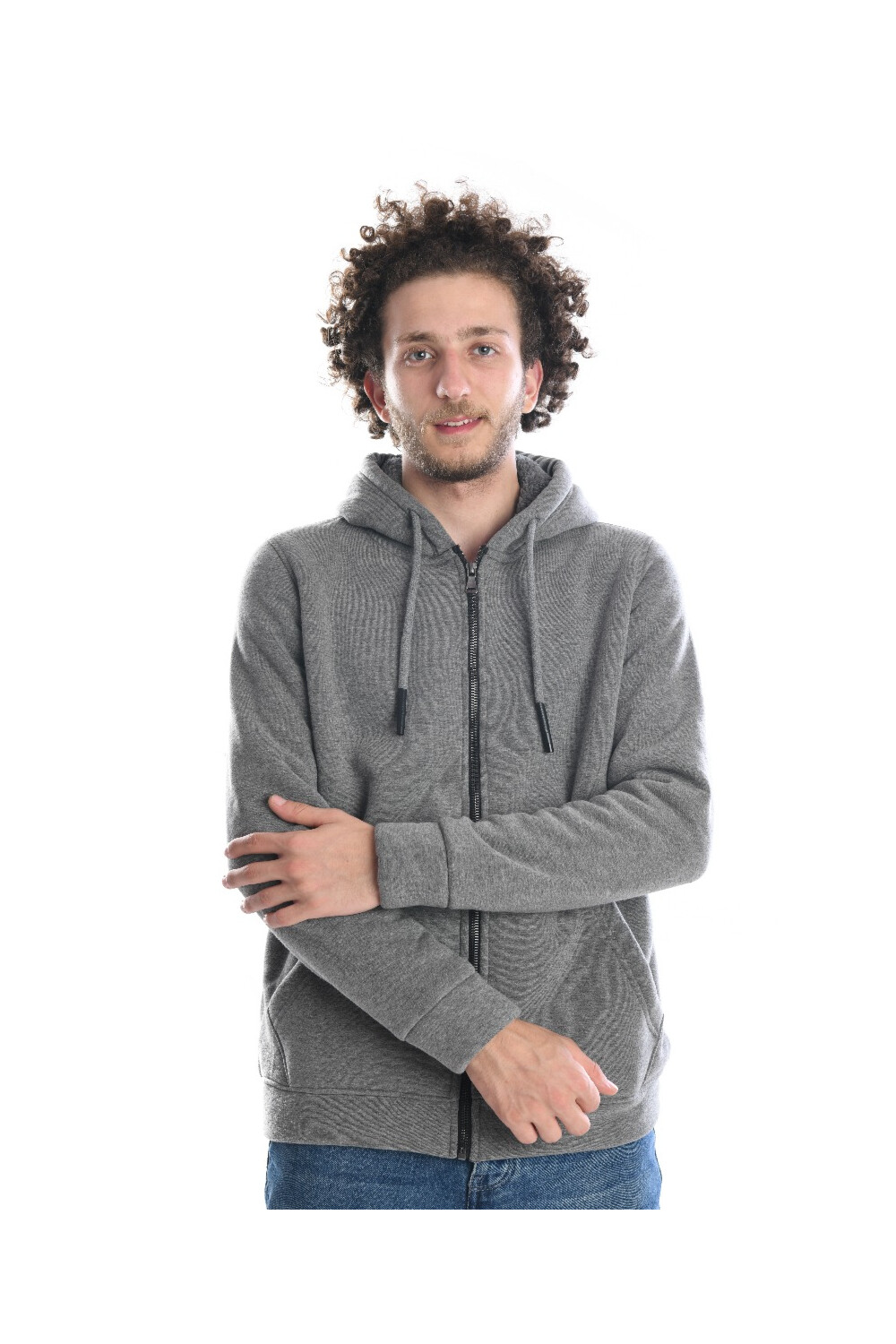 Men's Slim Fit Full Zipper Hooded Padded Sweatshirt