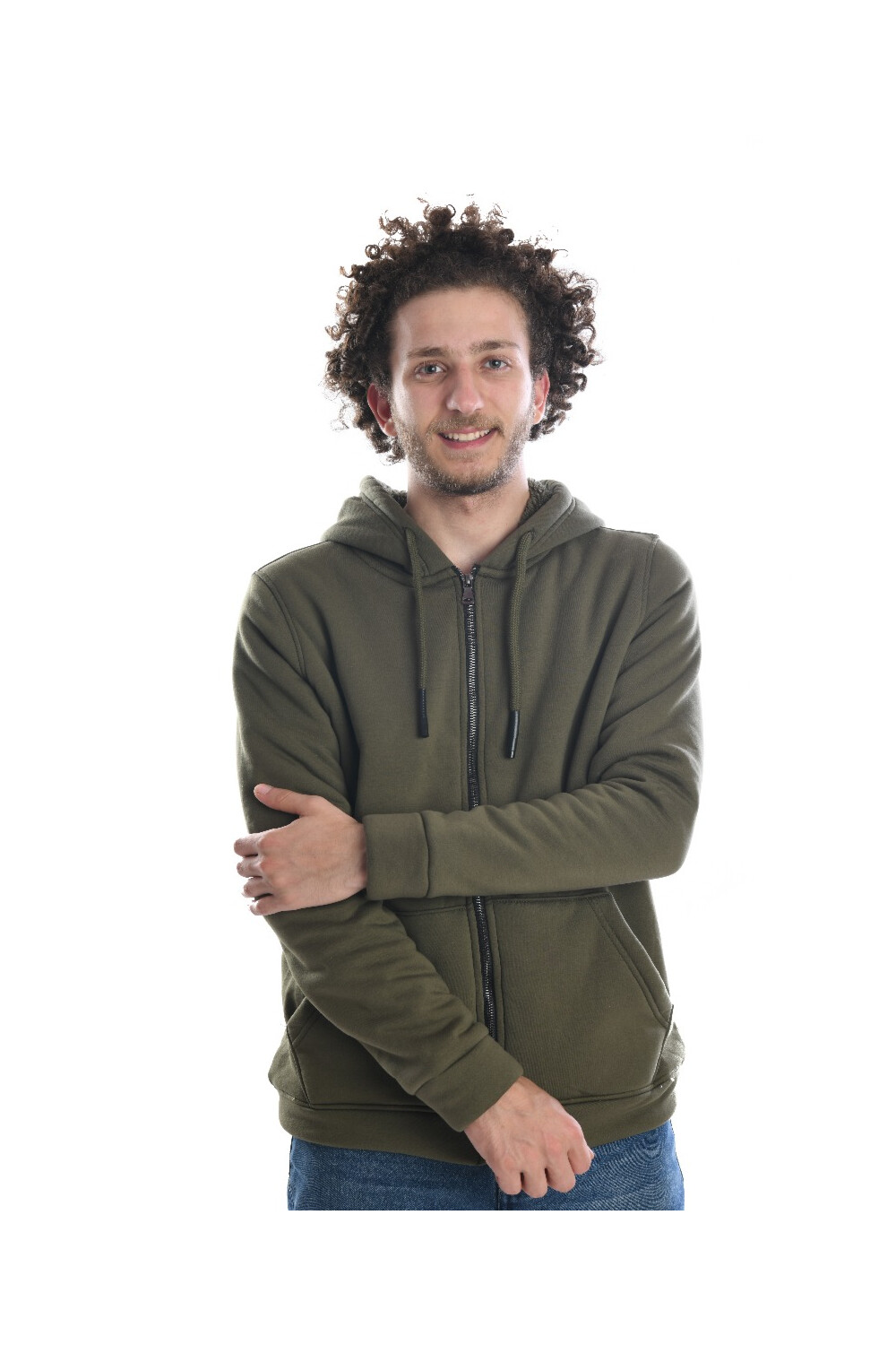 Men's Slim Fit Full Zipper Hooded Padded Sweatshirt