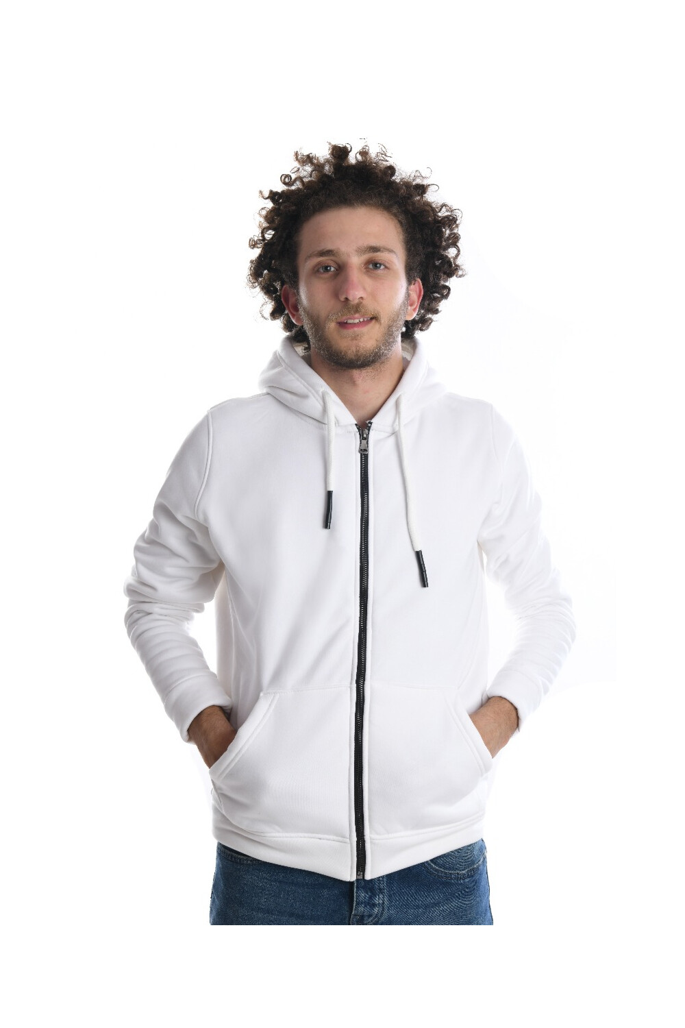 Men's Slim Fit Full Zipper Hooded Padded Sweatshirt