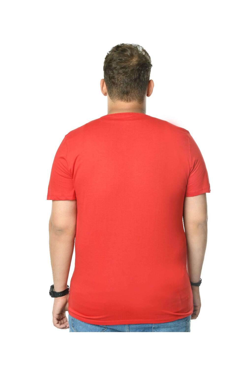 Men's Printed Crew Neck Cotton Big Size T-shirt
