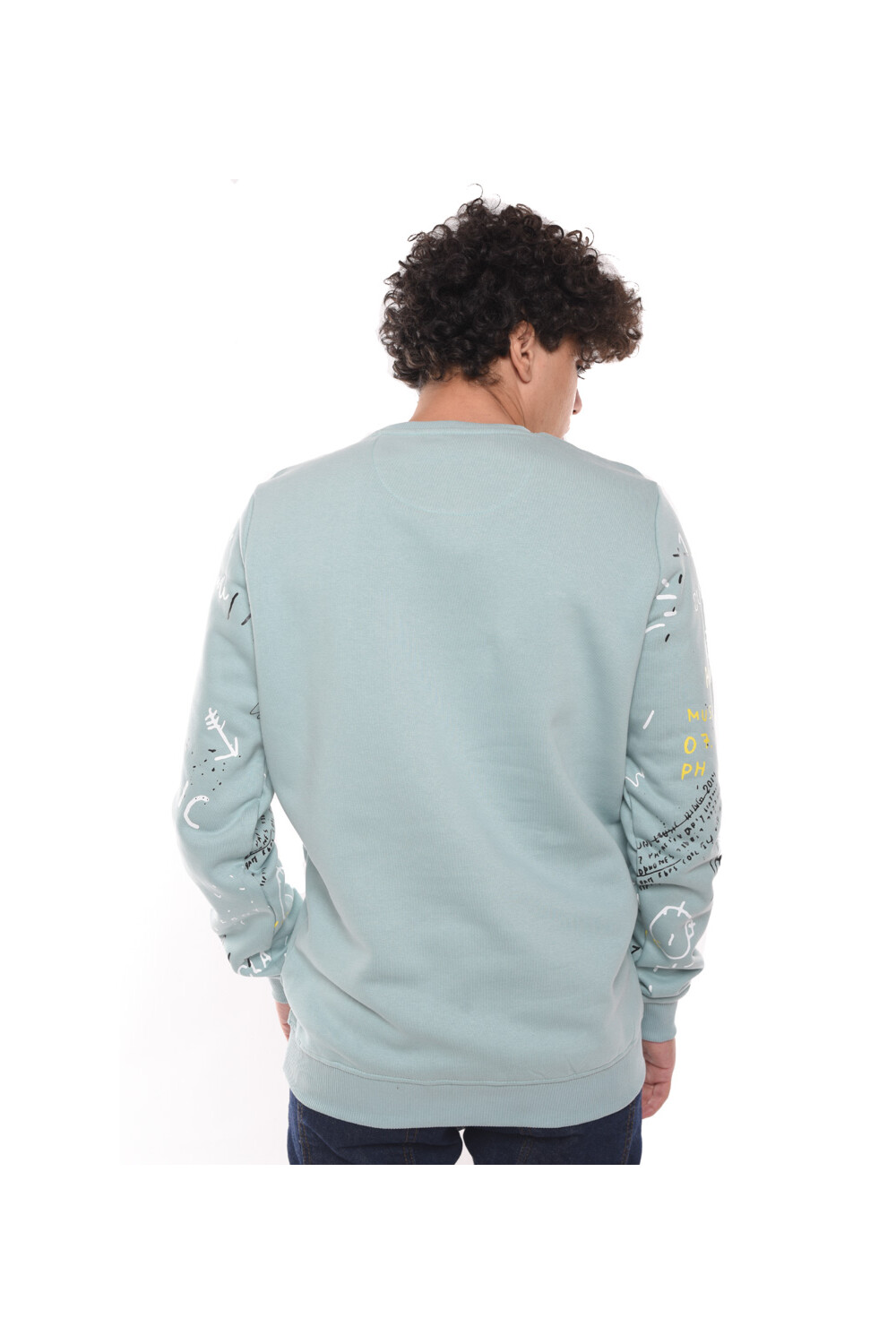 Men's Regular Fit Crew Neck Long Sleeves Padded Sweatshirt