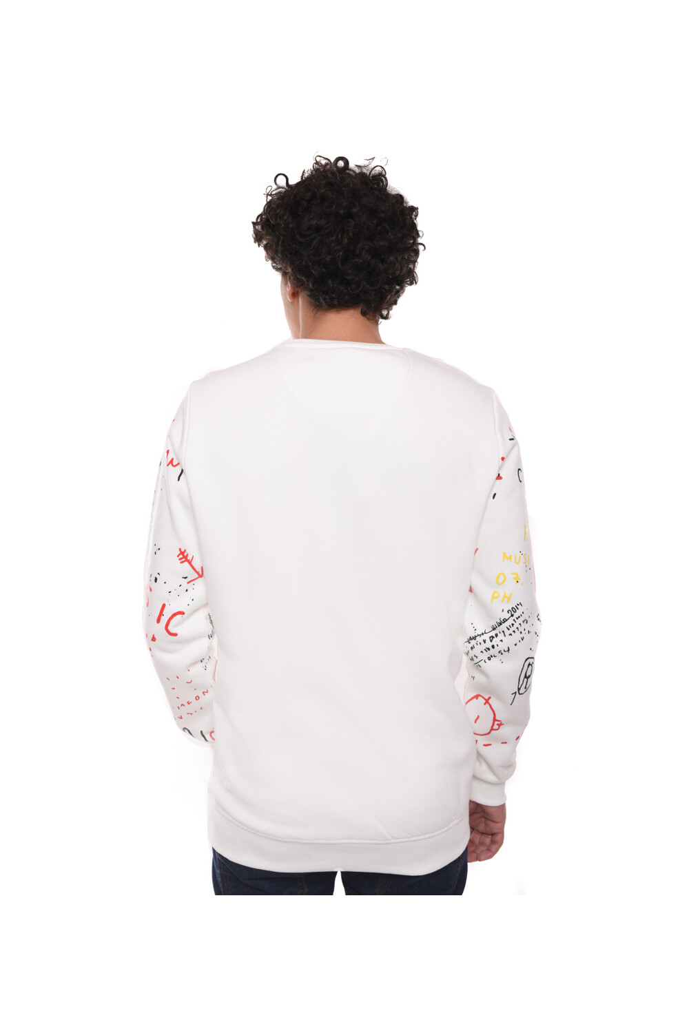 Men's Regular Fit Crew Neck Long Sleeves Padded Sweatshirt
