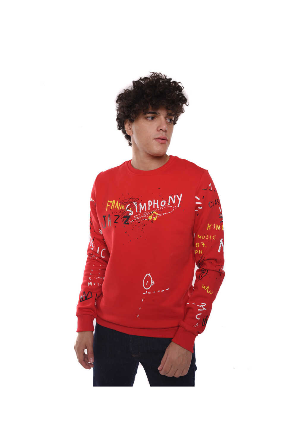 Men's Regular Fit Crew Neck Long Sleeves Padded Sweatshirt