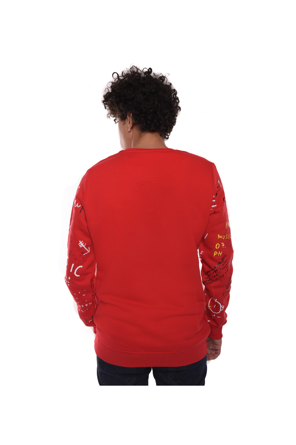 Men's Regular Fit Crew Neck Long Sleeves Padded Sweatshirt