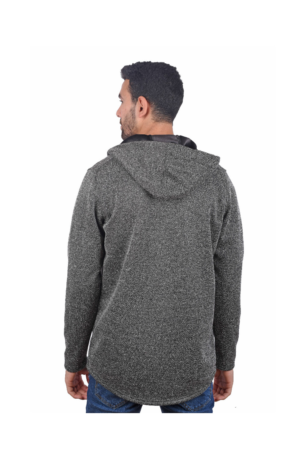 Men's Basic Hooded Full Zip Padded Sweatshirt