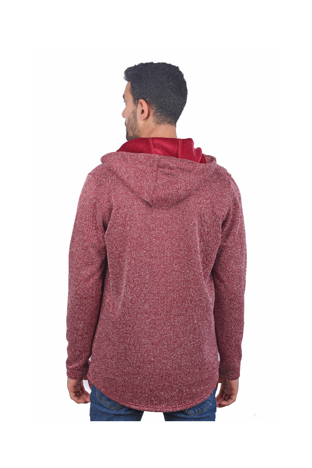 Men's Basic Hooded Full Zip Padded Sweatshirt