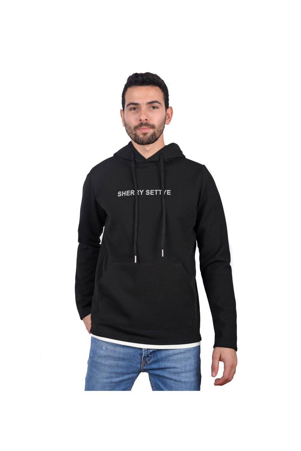 Men's Slim Fit Hooded Padded Printed Sweatshirt With Unique Style
