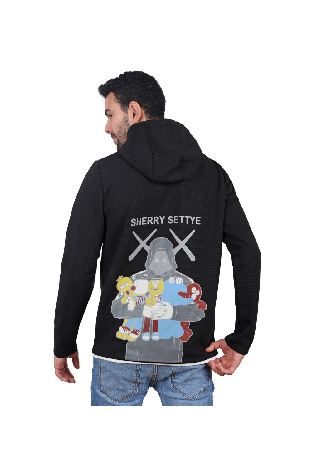 Men's Slim Fit Hooded Padded Printed Sweatshirt With Unique Style
