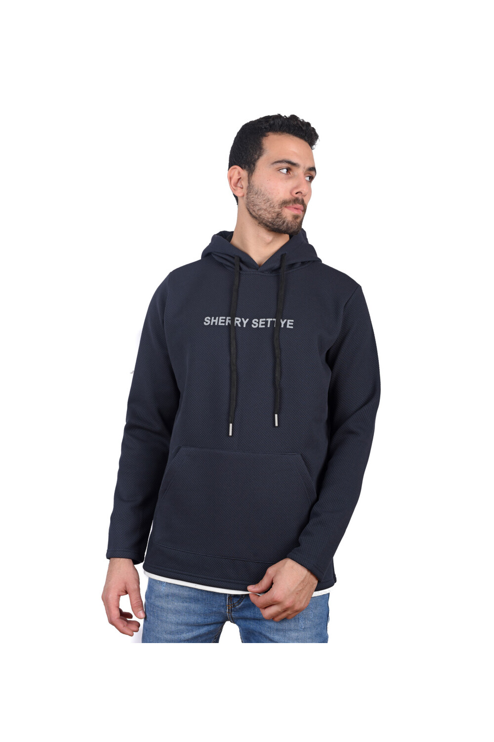 Men's Slim Fit Hooded Padded Printed Sweatshirt With Unique Style
