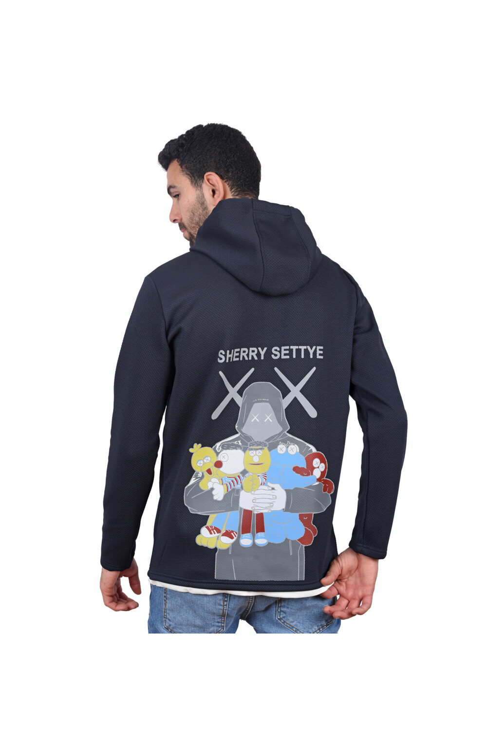 Men's Slim Fit Hooded Padded Printed Sweatshirt With Unique Style
