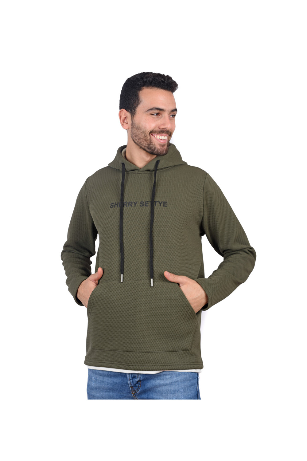 Men's Slim Fit Hooded Padded Printed Sweatshirt With Unique Style

