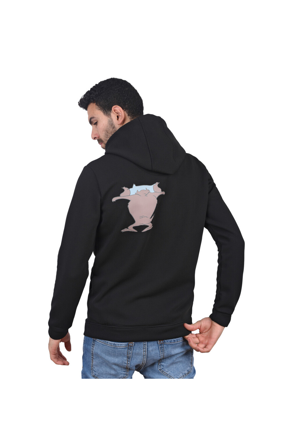 Men's Slim Fit Hooded Padded Printed Sweatshirt With Unique Style