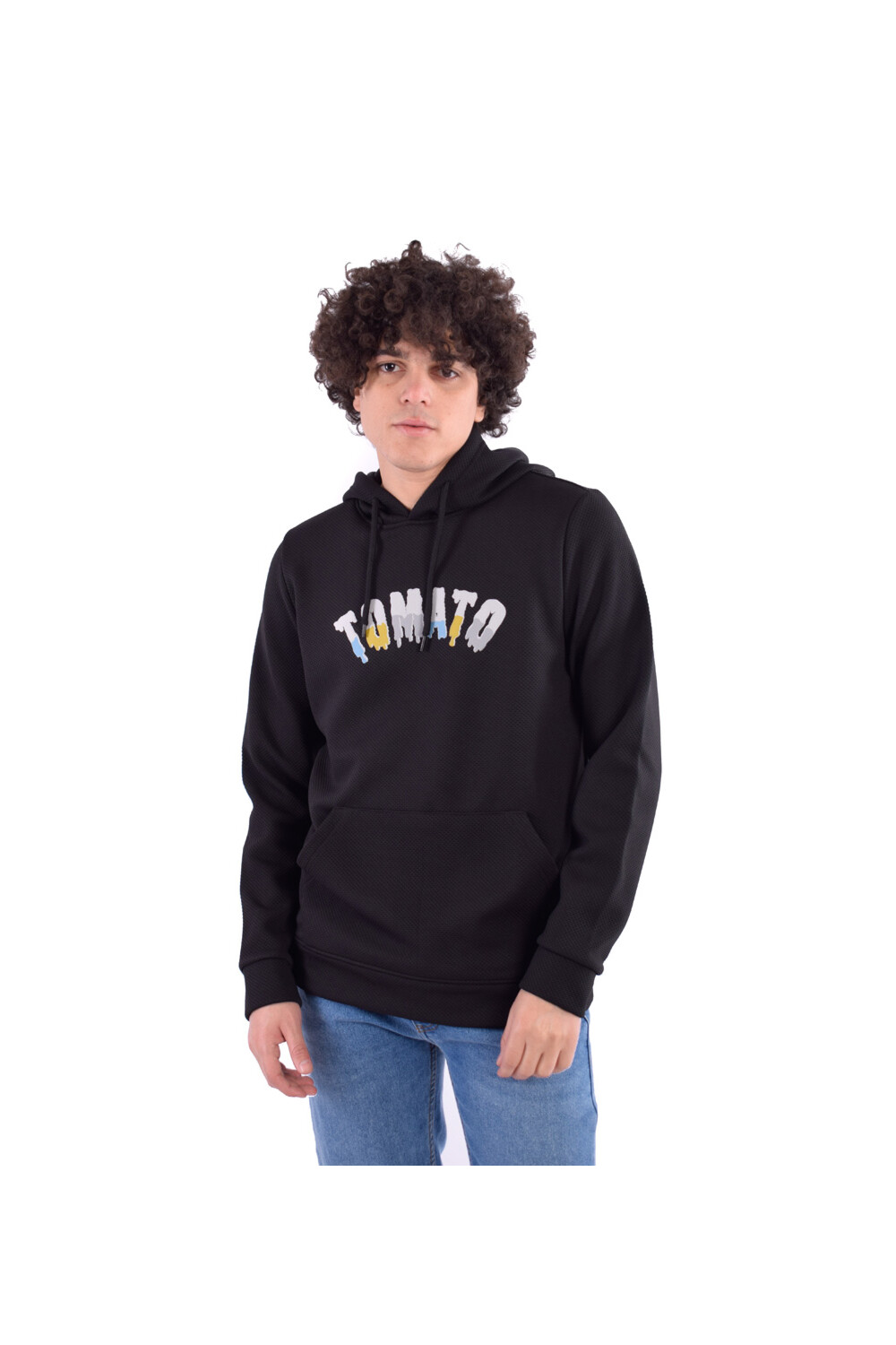 Men's Regular Fit Crew Neck Front & Back Printed Long Sleeves Padded Sweatshirt