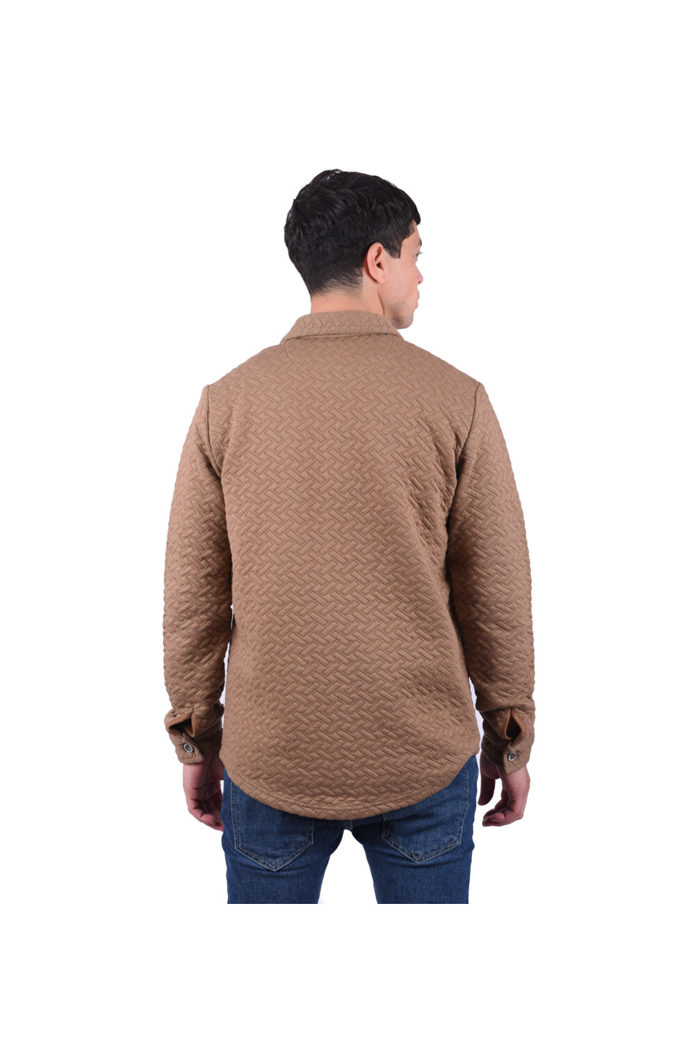 Men's Regular Fit Long Sleeve Front Pocket Wool Shirt