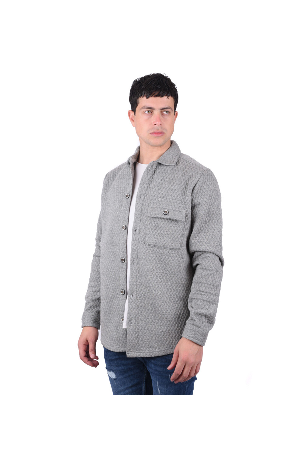 Men's Regular Fit Long Sleeve Front Pocket Wool Shirt