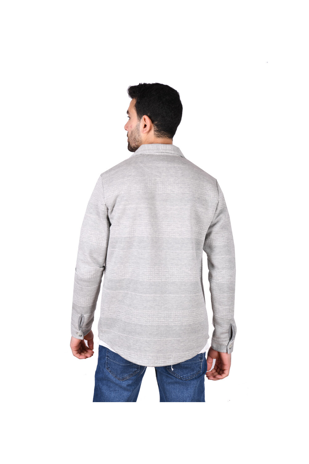 Men's Regular Fit Long Sleeve Front Pocket Wool Shirt