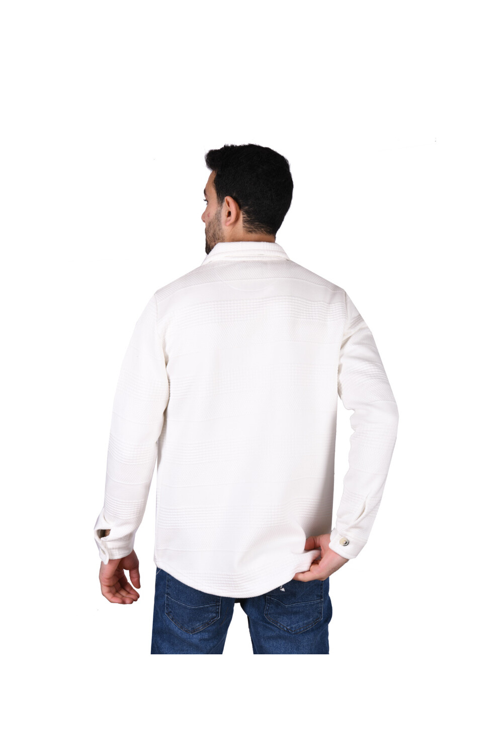 Men's Regular Fit Long Sleeve Front Pocket Wool Shirt