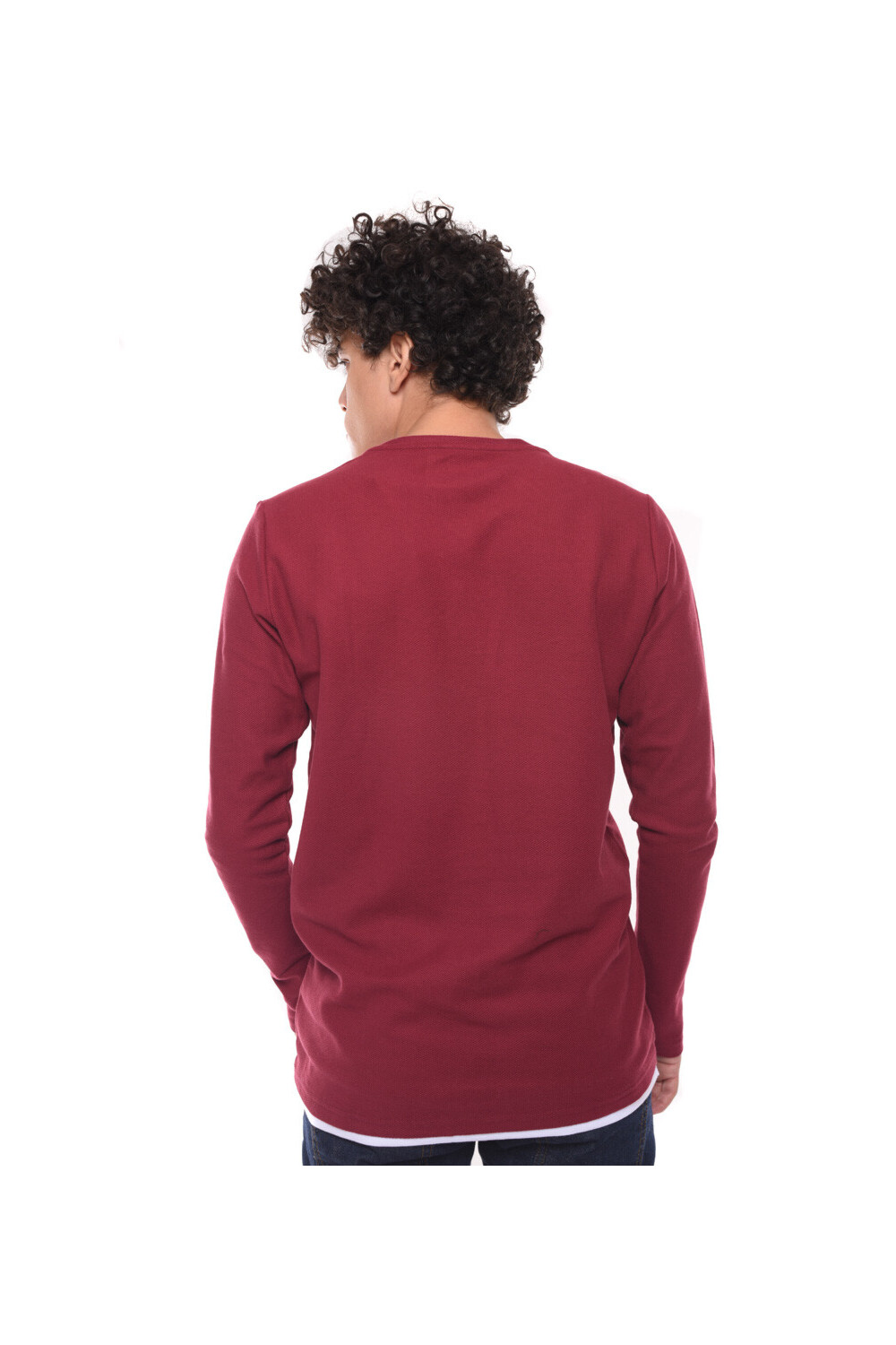 Men's Basic Long Sleeve Cotton Crew Neck T-shirt