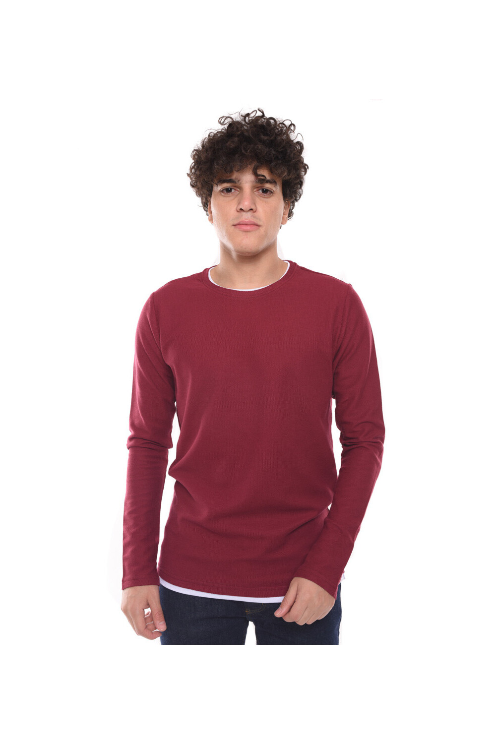 Men's Basic Long Sleeve Cotton Crew Neck T-shirt