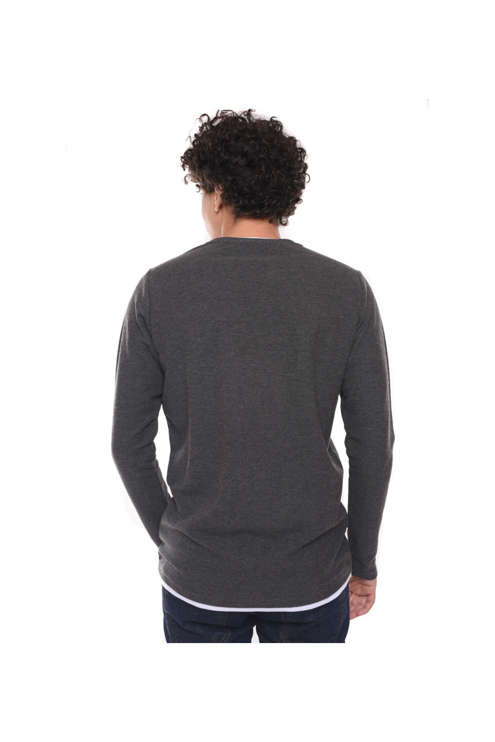 Men's Basic Long Sleeve Cotton Crew Neck T-shirt