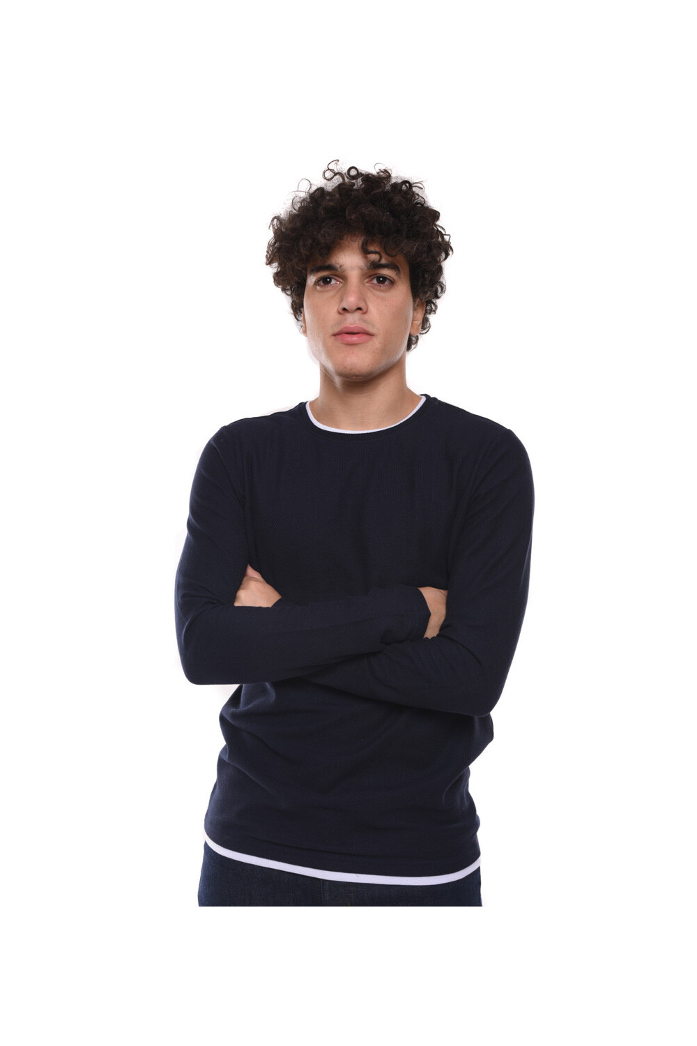 Men's Basic Long Sleeve Cotton Crew Neck T-shirt