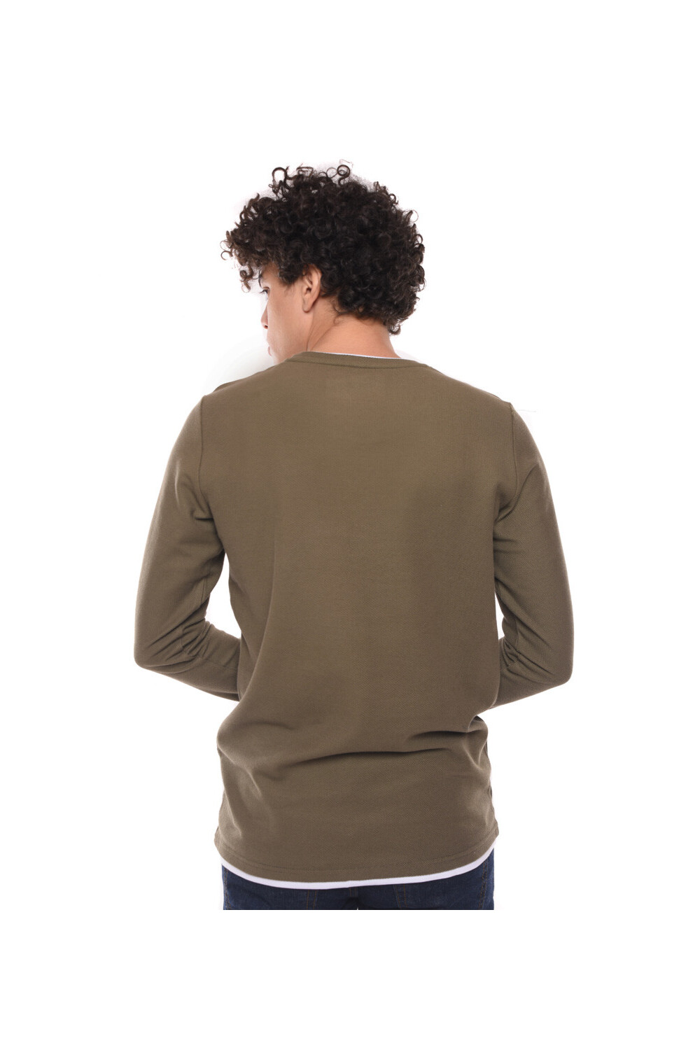 Men's Basic Long Sleeve Cotton Crew Neck T-shirt