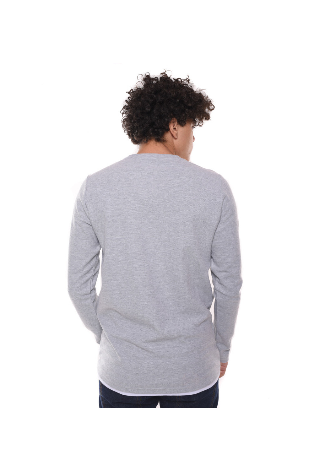 Men's Basic Long Sleeve Cotton Crew Neck T-shirt
