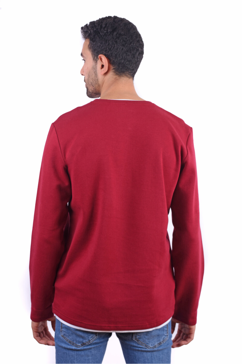 Men's Basic Long Sleeve Cotton Crew Neck T-shirt