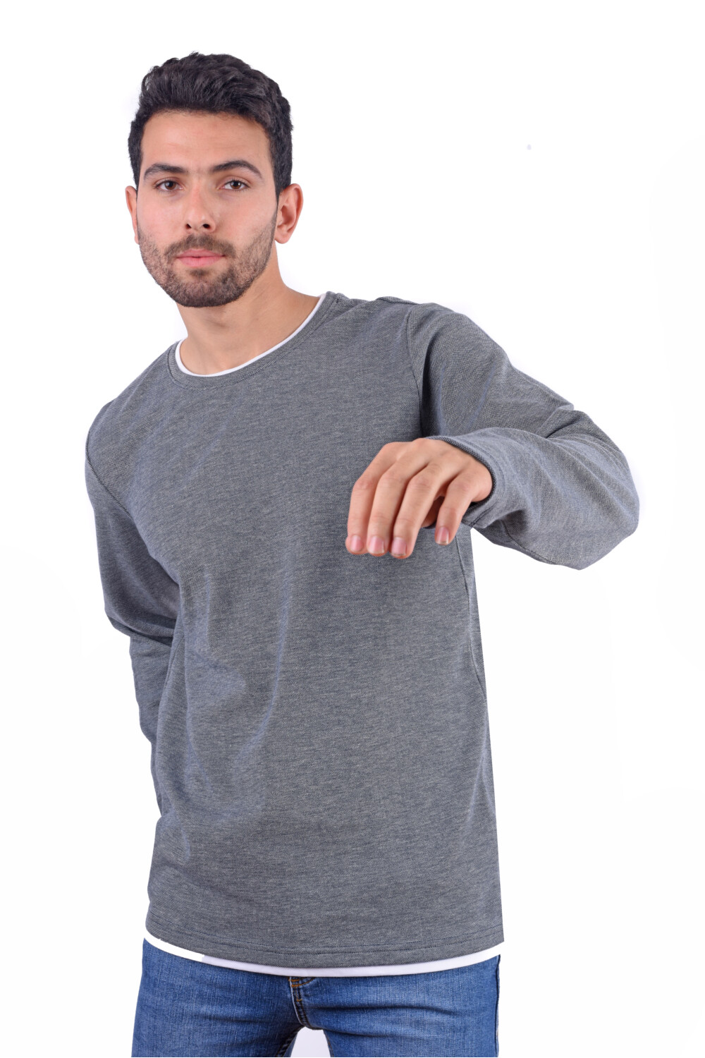 Men's Basic Long Sleeve Cotton Crew Neck T-shirt