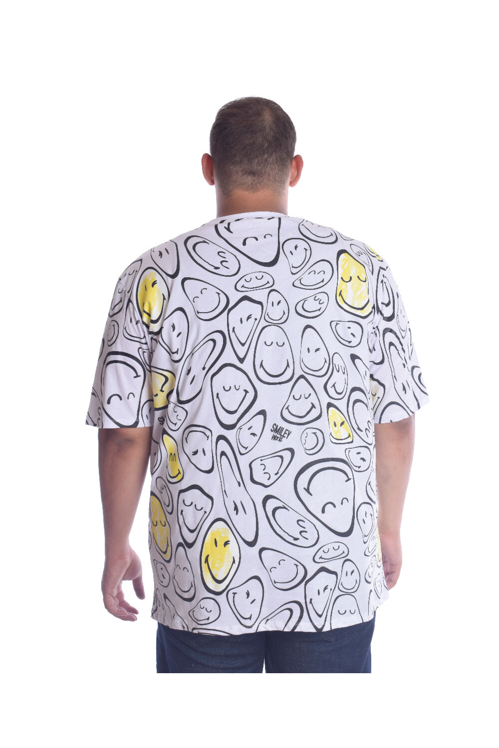 Men's Big Size Front Printed Crew Neck Regular Fit Made Of Cotton T-shirt