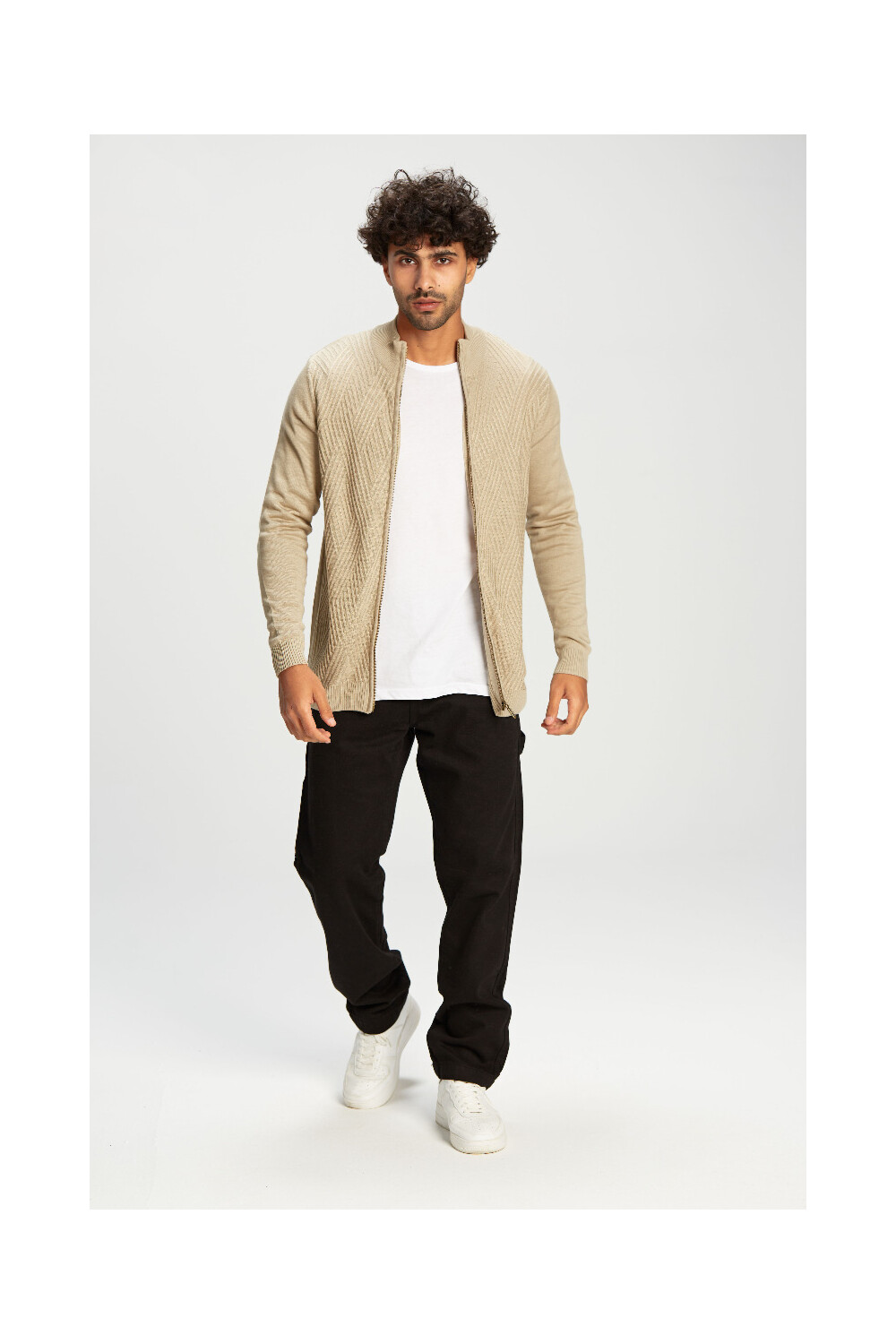 Men's Slim Fit Full Zipper Unique Style Wool Pullover
