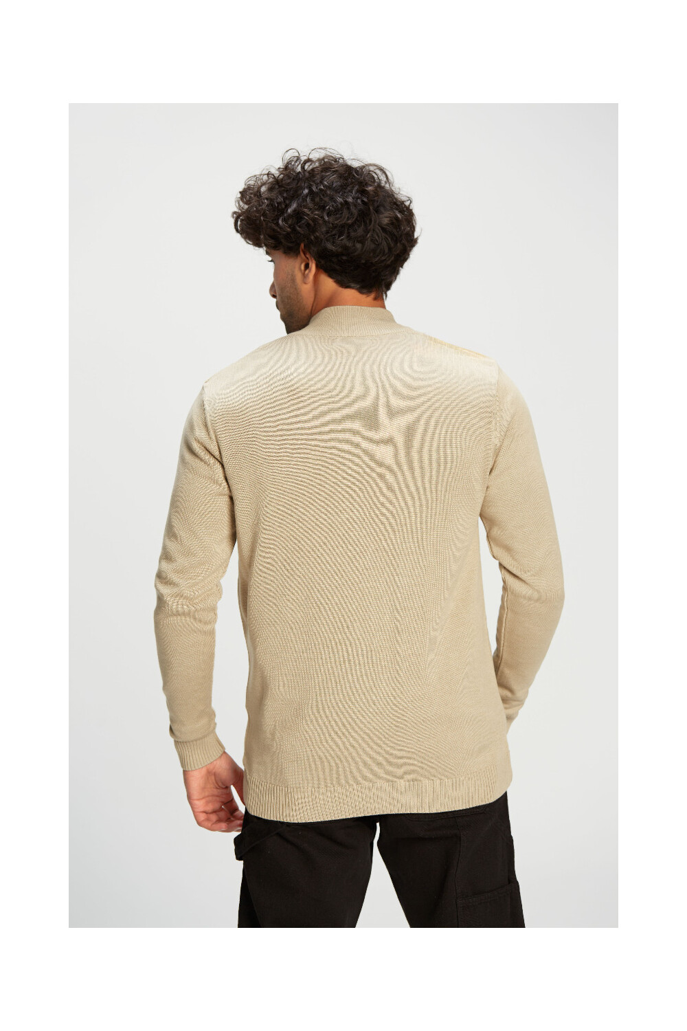 Men's Slim Fit Full Zipper Unique Style Wool Pullover