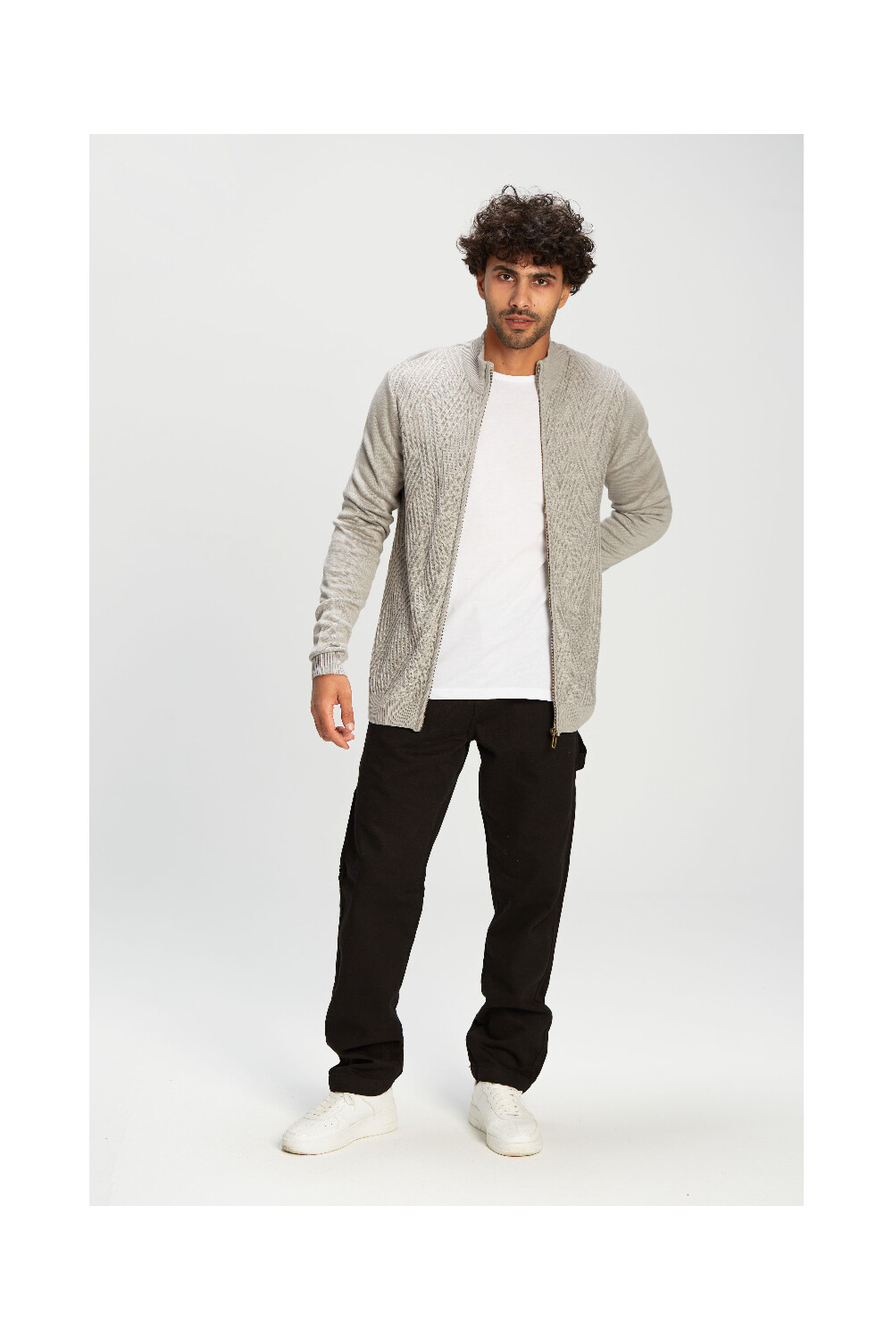 Men's Slim Fit Full Zipper Unique Style Wool Pullover