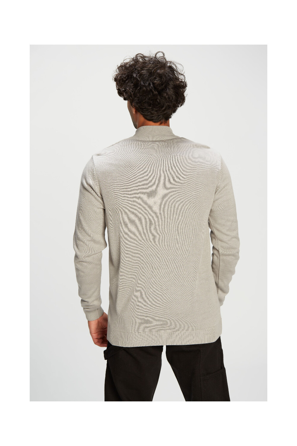 Men's Slim Fit Full Zipper Unique Style Wool Pullover