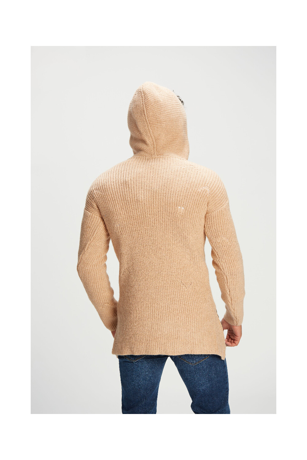 Men's Regular Fit Hooded Full Zipper Unique Style Wool Pullover