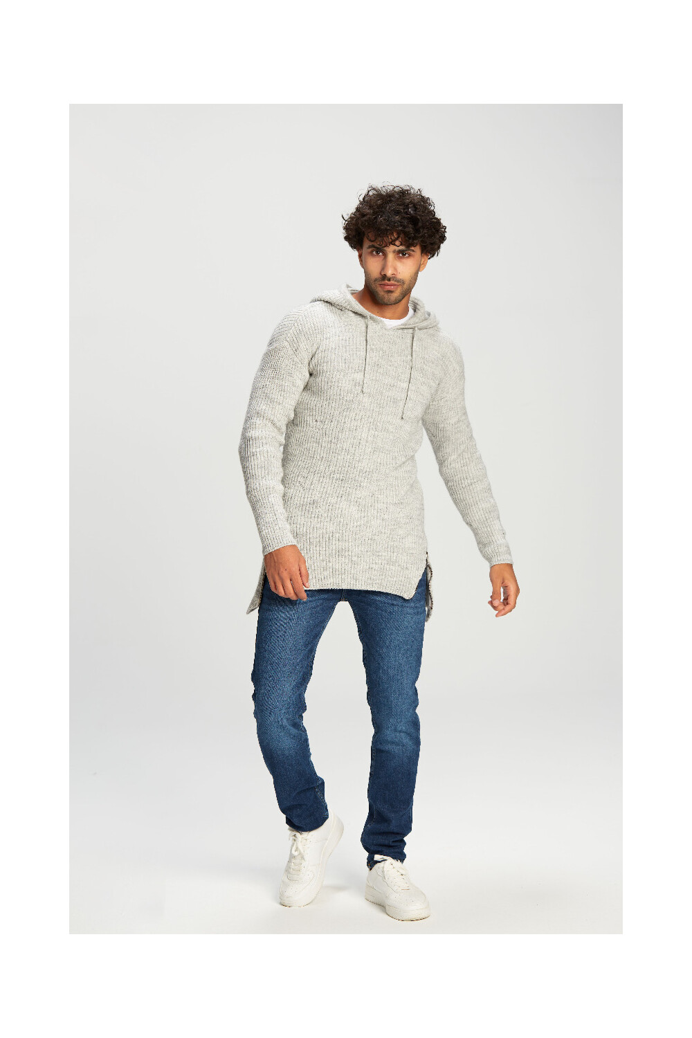 Men's Regular Fit Hooded Full Zipper Unique Style Wool Pullover