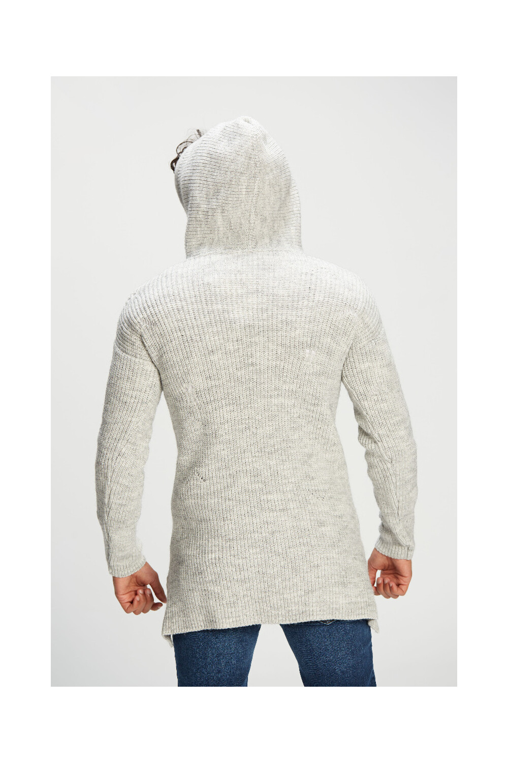 Men's Regular Fit Hooded Full Zipper Unique Style Wool Pullover