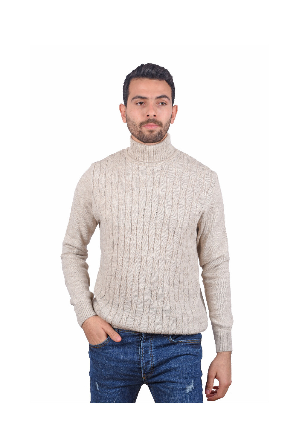 
Men's Casual High Neck Pullover
