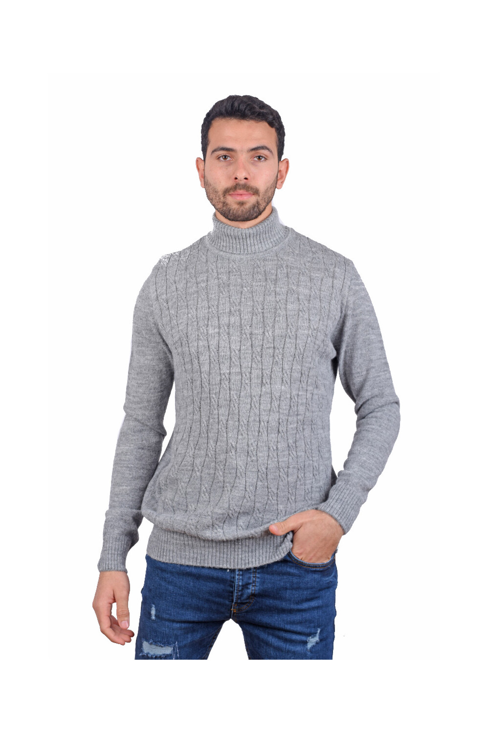 
Men's Casual High Neck Pullover
