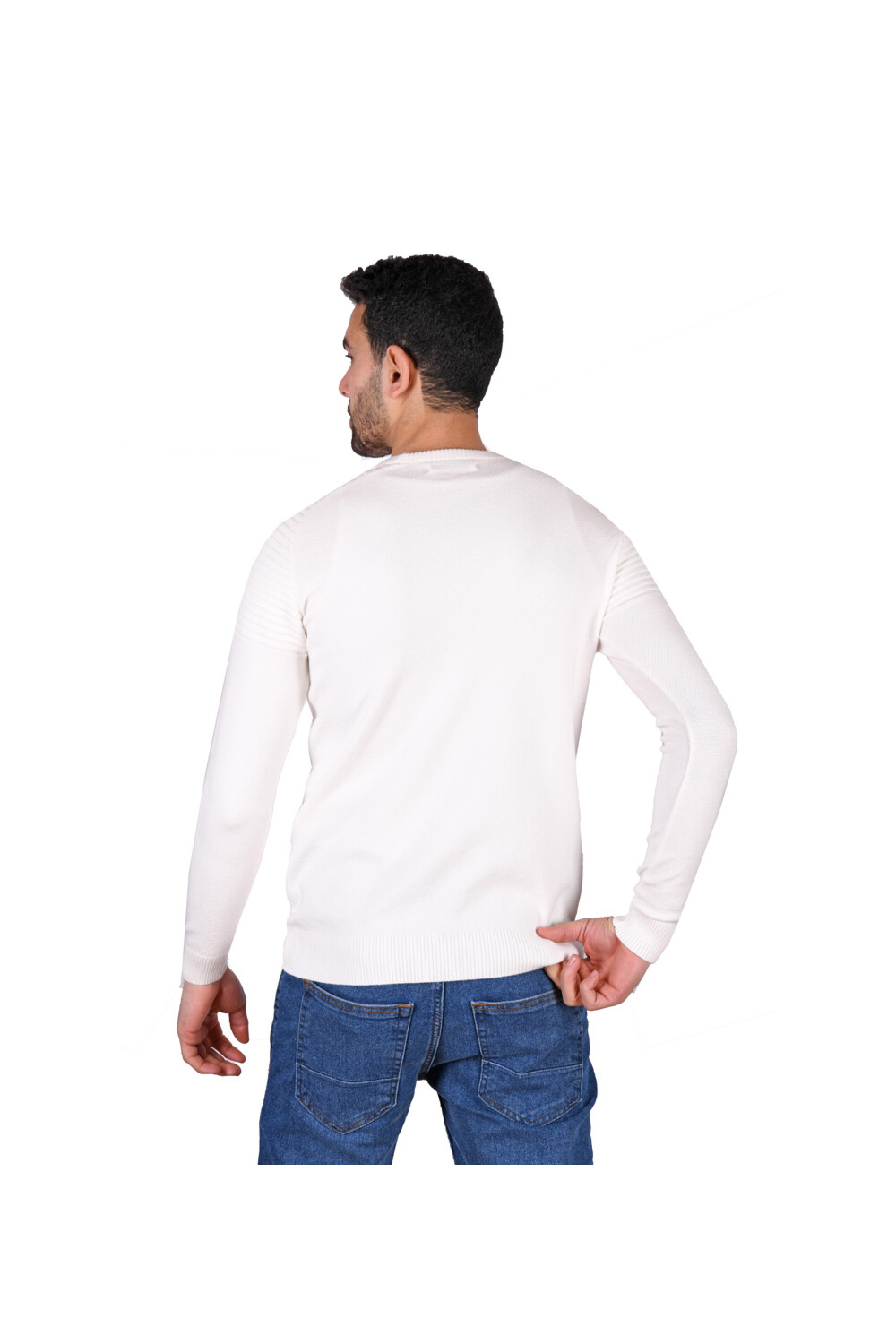 Men's Long Sleeves Rounded Neck Trico Pullovers