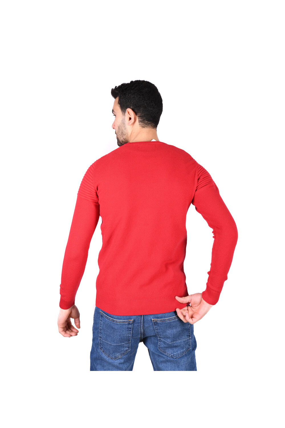 Men's Long Sleeves Rounded Neck Trico Pullovers