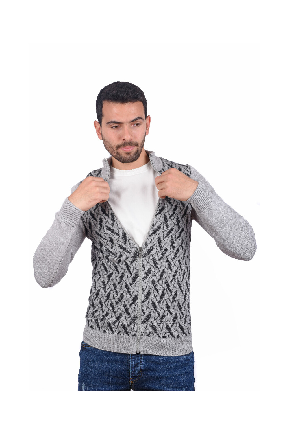 Men's Slim Fit Full Zipper Unique Style Pullover